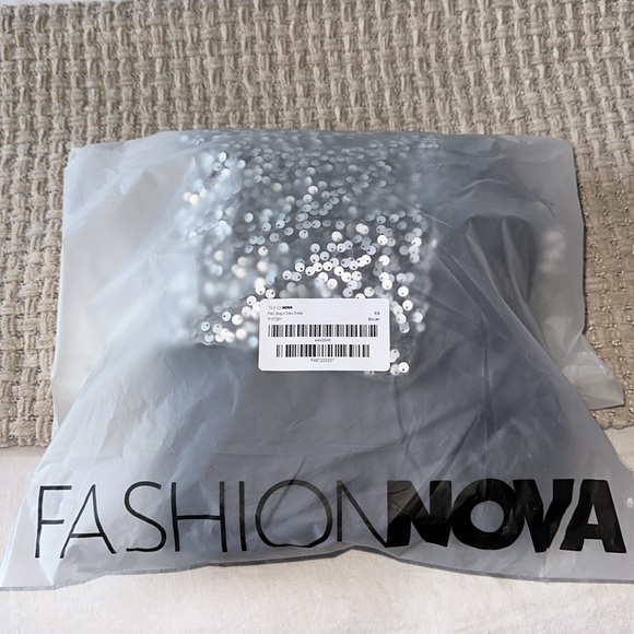 Fashion Nova Silver Sequin One-Shoulder Dress - Picture 10 of 11
